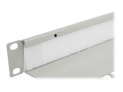 DeLOCK Cable Management Brush Strip with Cable Support Plate - Kabelführungspanel mit Bürste - Grau - 1U - 25.4 cm (10")
