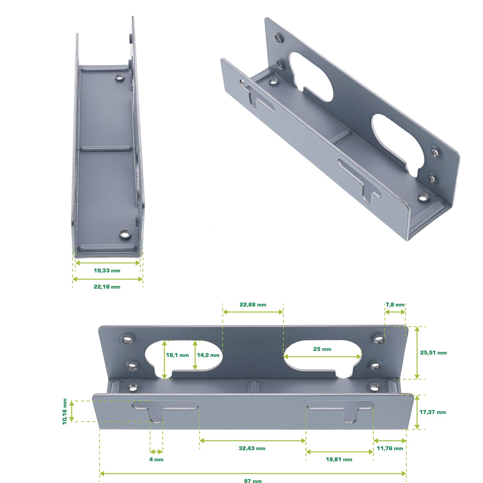 INLINE - HDD Einbauschienen - für 8,89cm (3,5"") Festplatten