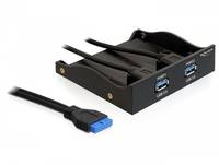 DeLOCK USB 3.0 Front Panel 2-Port - Anschlüsse am vorderen Bedienfeld des Speicherschachts