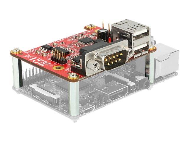 DeLock Converter Raspberry Pi USB Micro-B female / USB pin header > 2 x USB type A female + 2 x serial RS-232
