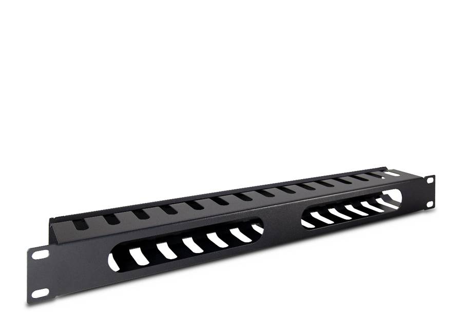 Inter-Tech - Rack Kabelmanagement-Kabelkanal - Schwarz, RAL 9005 - 1U - 48.3 cm (19")