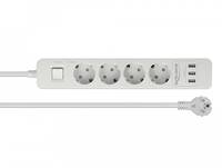 Delock Extension Socket - Steckdosenleiste - Wechselstrom 250 V - 4000 Watt - Eingabe, Eingang CEE 7/7 - Ausgangsanschlüsse: 4 (3 x USB Typ A, 4