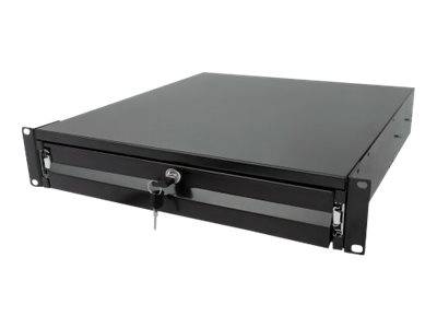 Intellinet 19"" Storage Drawer, 2U, Lockable, 466mm Depth, Black - Rack Storage Drawer - Schwarz, RAL 9005 - 2U - 48.3