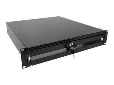 Intellinet 19"" Storage Drawer, 2U, Lockable, 466mm Depth, Black - Rack Storage Drawer - Schwarz, RAL 9005 - 2U - 48.3