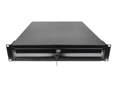 Intellinet 19"" Storage Drawer, 2U, Lockable, 466mm Depth, Black - Rack Storage Drawer - Schwarz, RAL 9005 - 2U - 48.3 cm