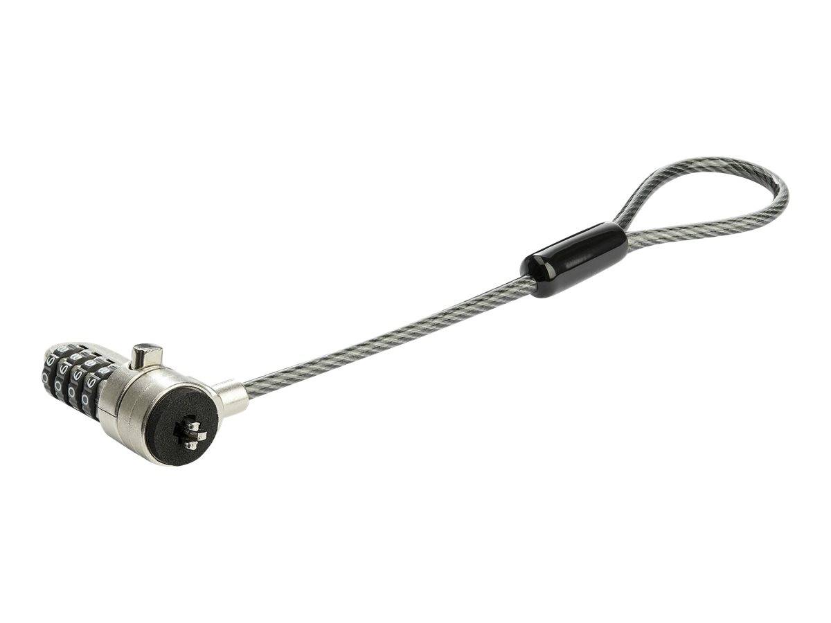 StarTech.com Laptop Kabelschloss-Verlängerung (15 cm Stahlkabel, 4-stelliges Zahlenschloss, 2,5 cm Schlaufe, Kensington
