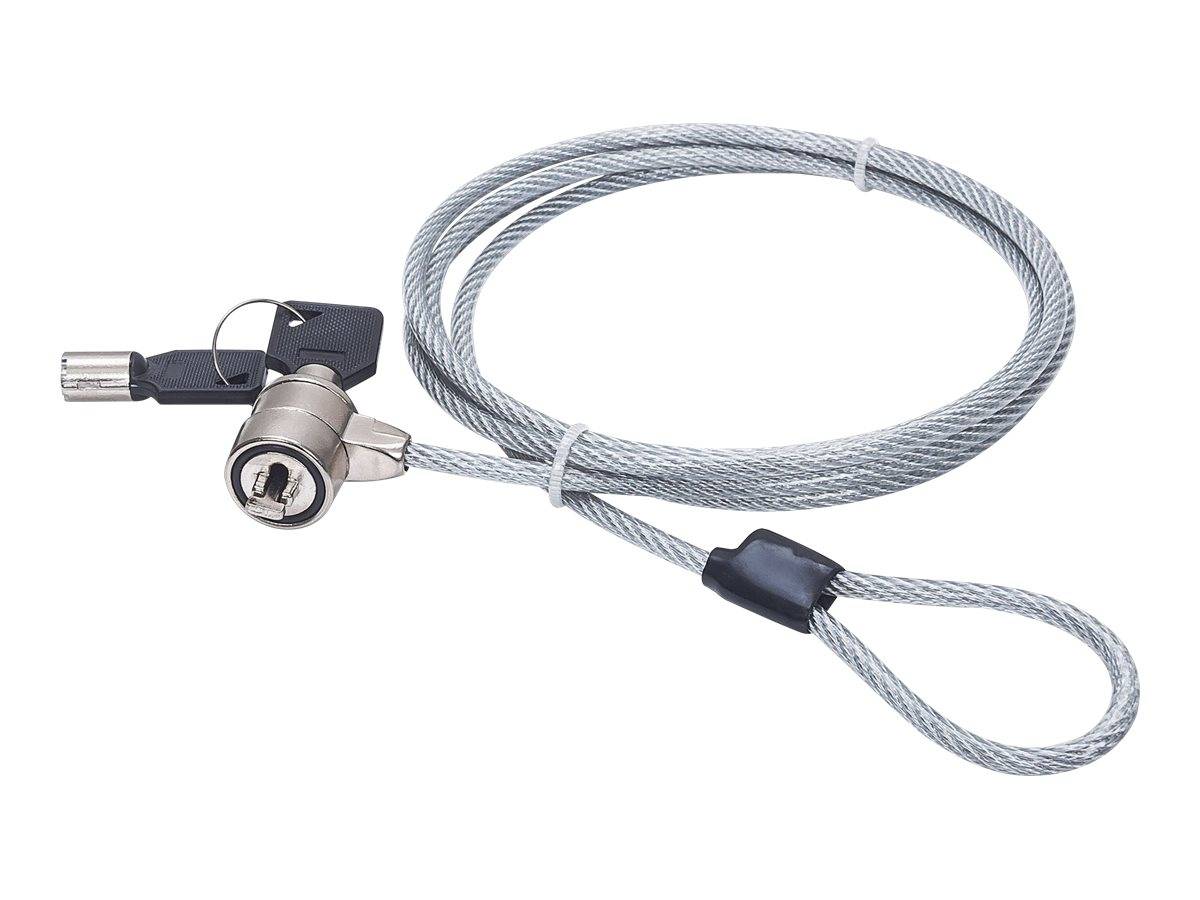 Manhattan Mobile Security Laptop Lock, Key Lock, 1.4m, Compatible with Kensington style locks, Strong Steel Cable (3mm t