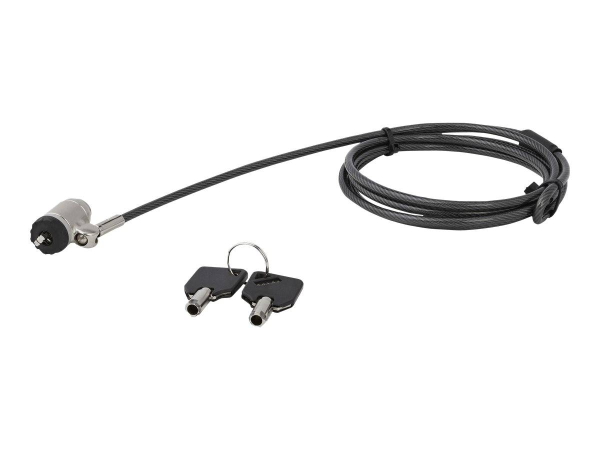 StarTech.com Laptopschloss (Push-to-Lock Taste, 2 m Stahlkabel, Notebook Diebstahlsicherung, Kabelschloss)