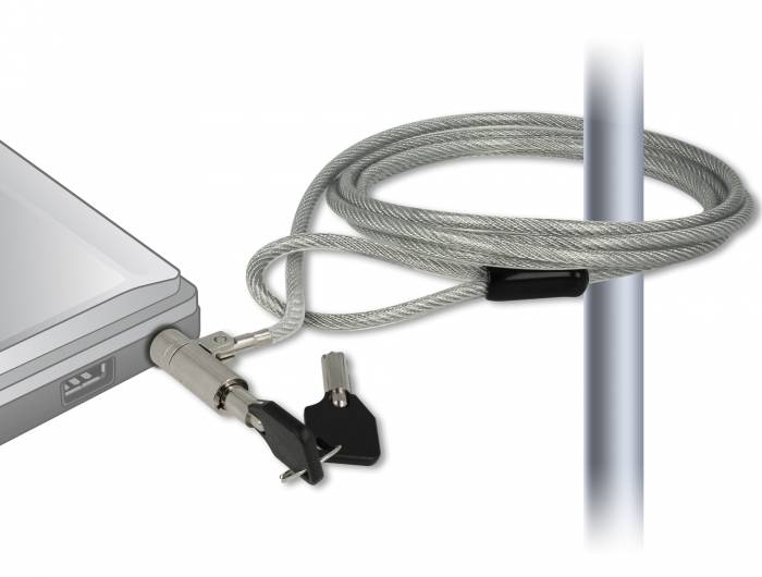 Navilock 20653, 1,8 m, Kensington, Schlüssel, Silber
