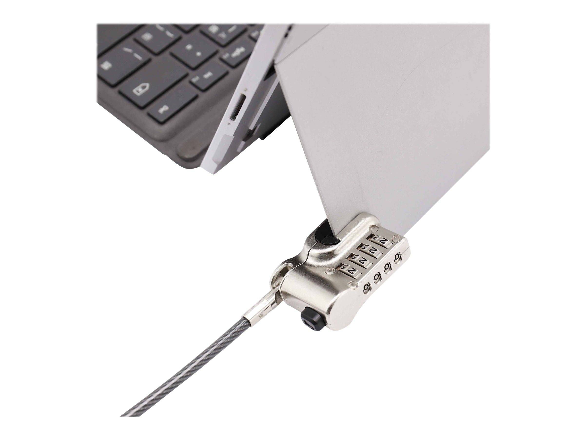 DICOTA - Sicherheitskabelschloss - Silber - 2 m - für Microsoft Surface Go, Go 2, Pro (Mitte 2017)