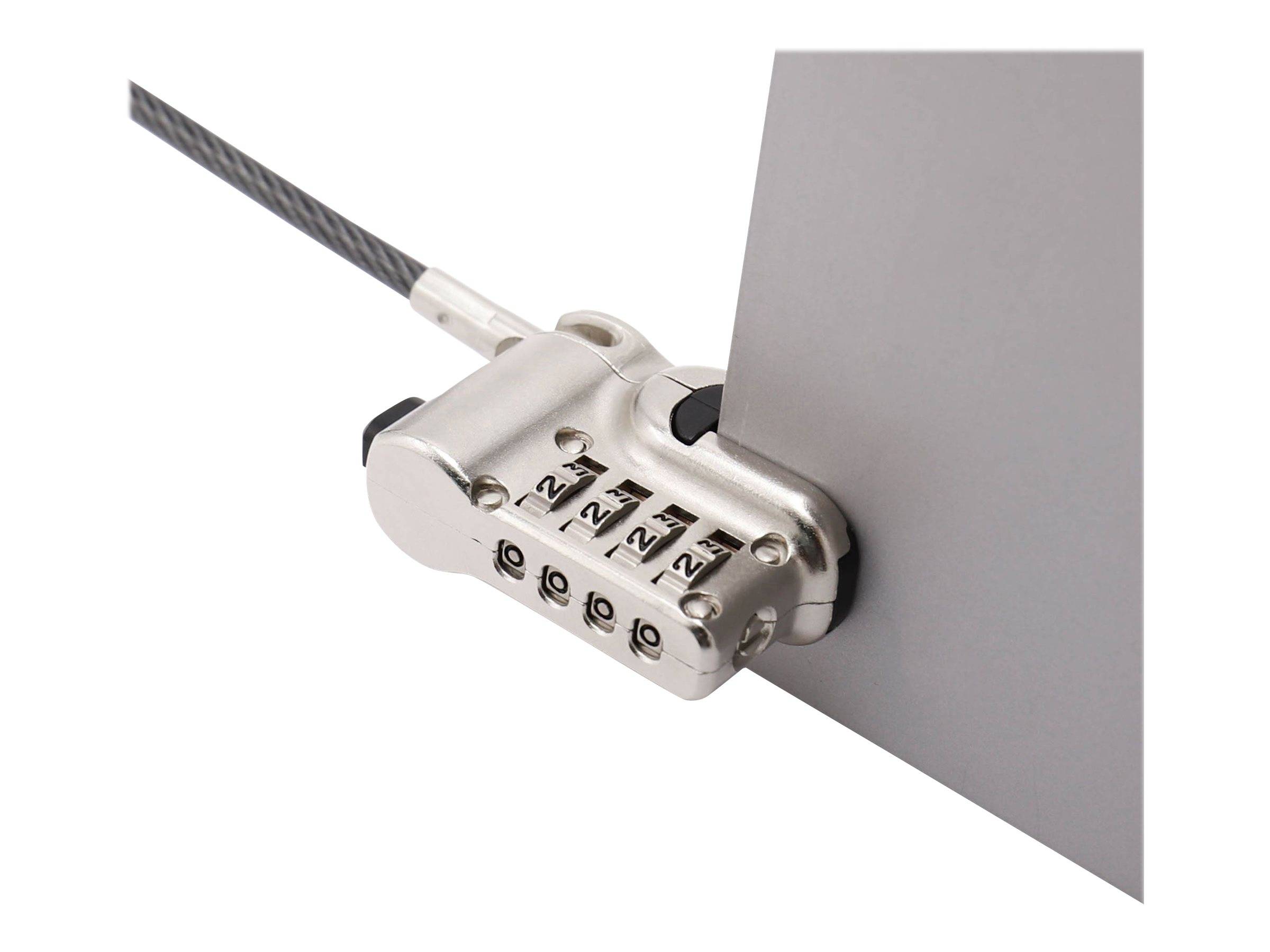 DICOTA - Sicherheitskabelschloss - Silber - 2 m - für Microsoft Surface Go, Go 2, Pro (Mitte 2017)
