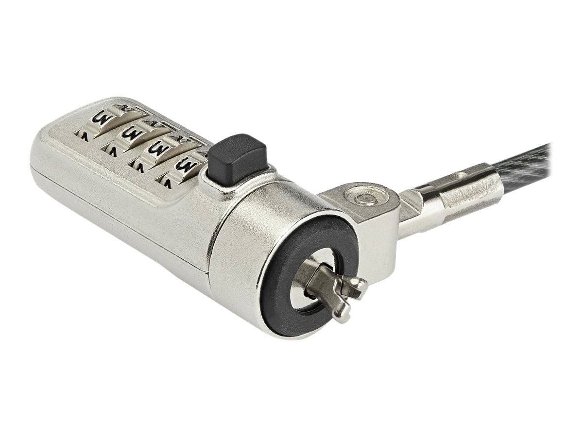 StarTech.com Laptop Sicherheitsschloss (4-stelliges, verstellbares Zahlenschloss, für Noble Security Wedge Sicherheitsbu