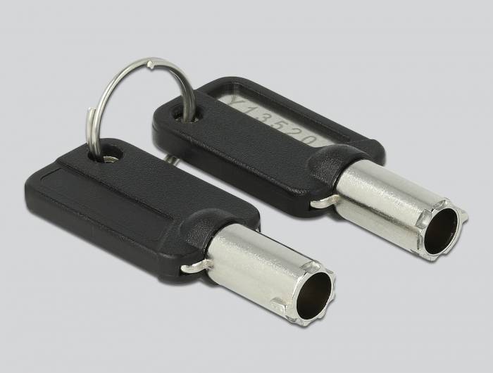 Navilock 20676, 2 m, Rundkeil, Stahl, Schwarz, Silber