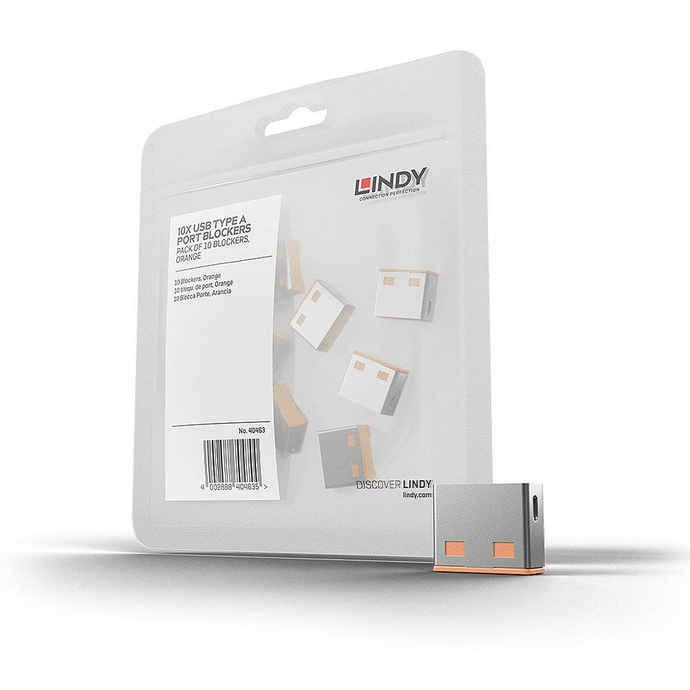 Lindy USB Port Blocker - USB-Portblocker - orange (Packung mit 10)