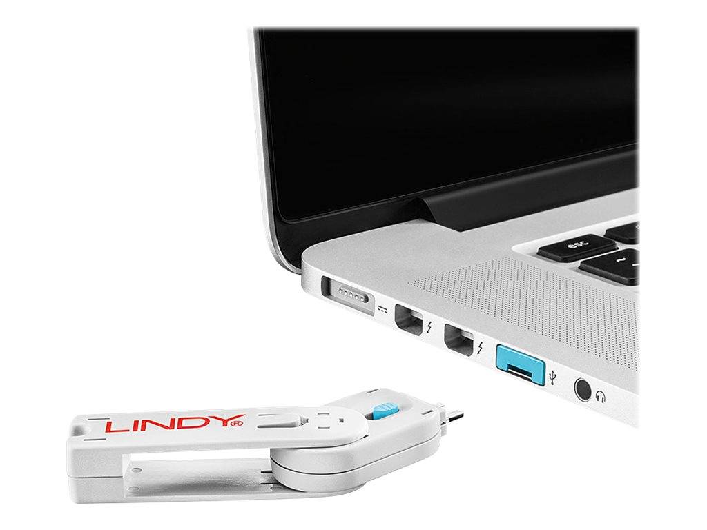 Lindy USB Port Blocker - USB-Portblocker - Blau (Packung mit 4)