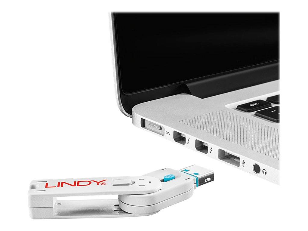 Lindy USB Port Blocker - USB-Portblocker - Blau (Packung mit 4)
