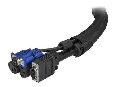 StarTech.com 15' (4.6m) Cable Management Sleeve, Flexible Coiled Cable Wrap, 1-1.5"" diameter Expandable Sleeve, Polyeste