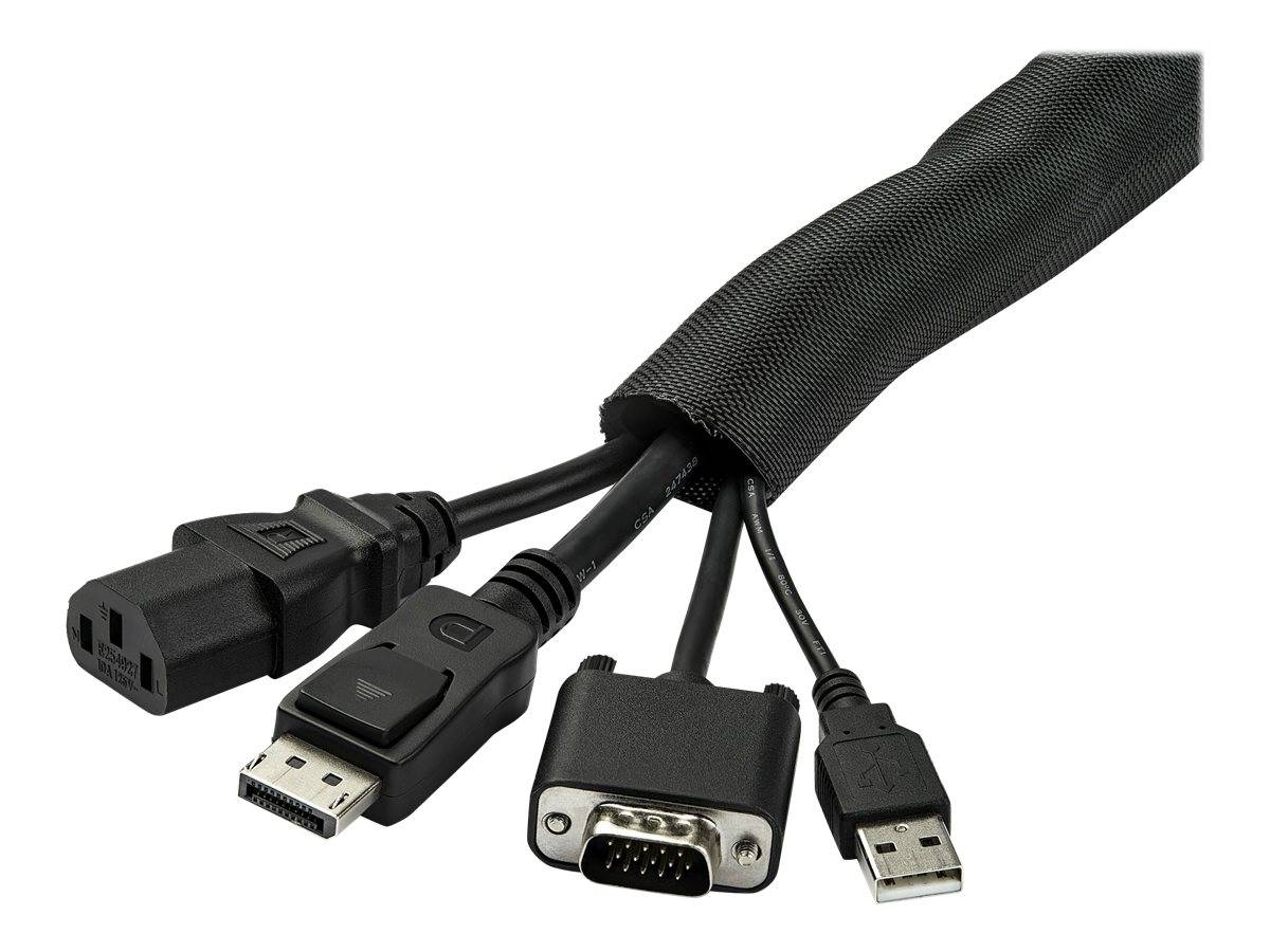 StarTech.com 15' (4.6m) Cable Management Sleeve, Flexible Coiled Cable Wrap, 1-1.5"" diameter Expandable Sleeve, Polyeste