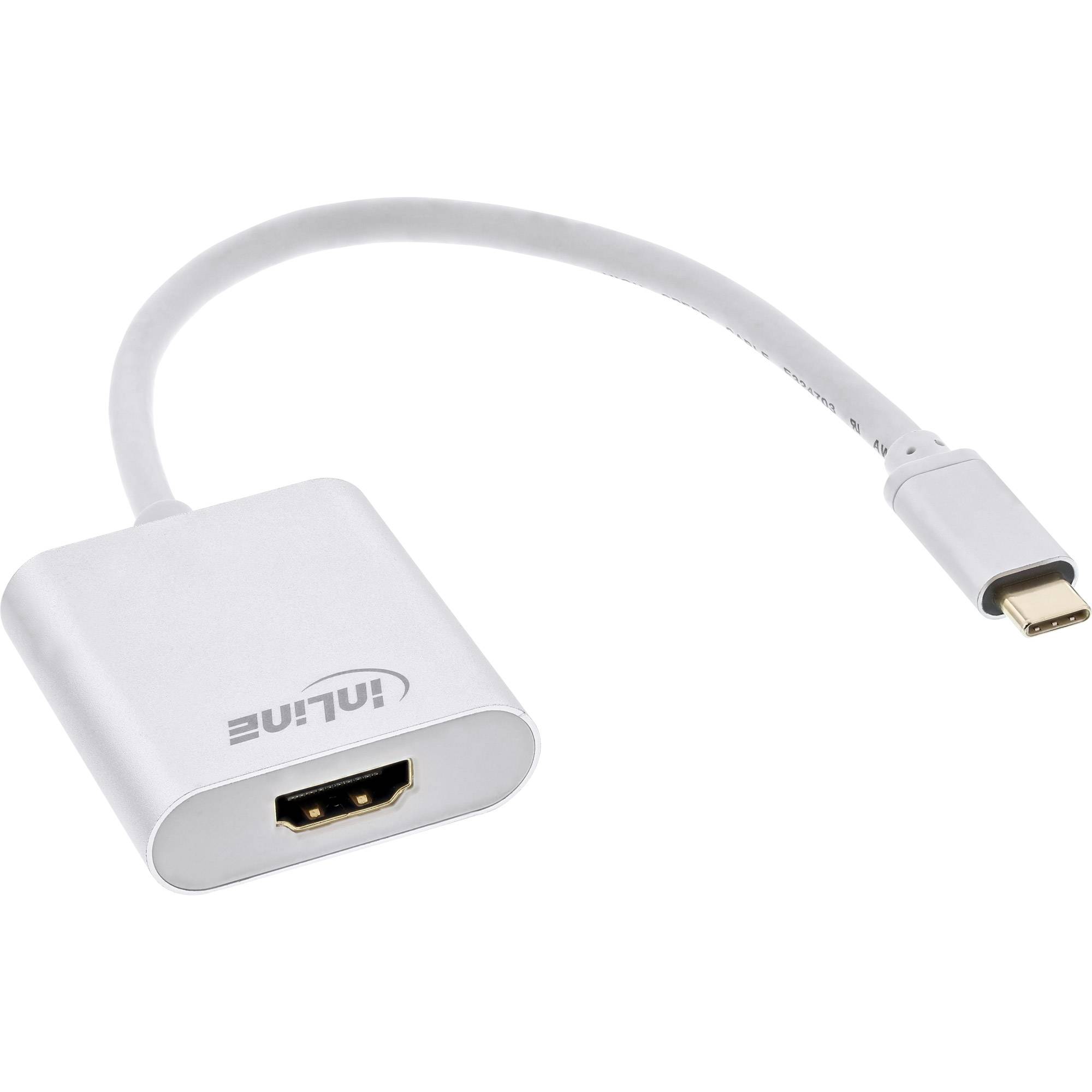 INLINE - USB Display Konverter - USB-C Stecker zu HDMI Buchse 4K/60Hz - silber