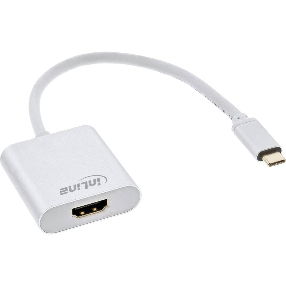 INLINE - USB Display Konverter - USB-C Stecker zu HDMI Buchse 4K/60Hz - silber