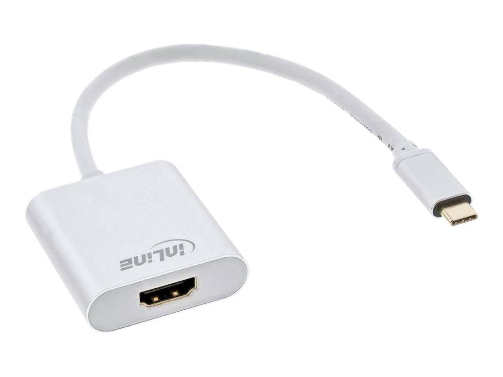 INLINE - USB Display Konverter - USB-C Stecker zu HDMI Buchse 4K/60Hz - silber