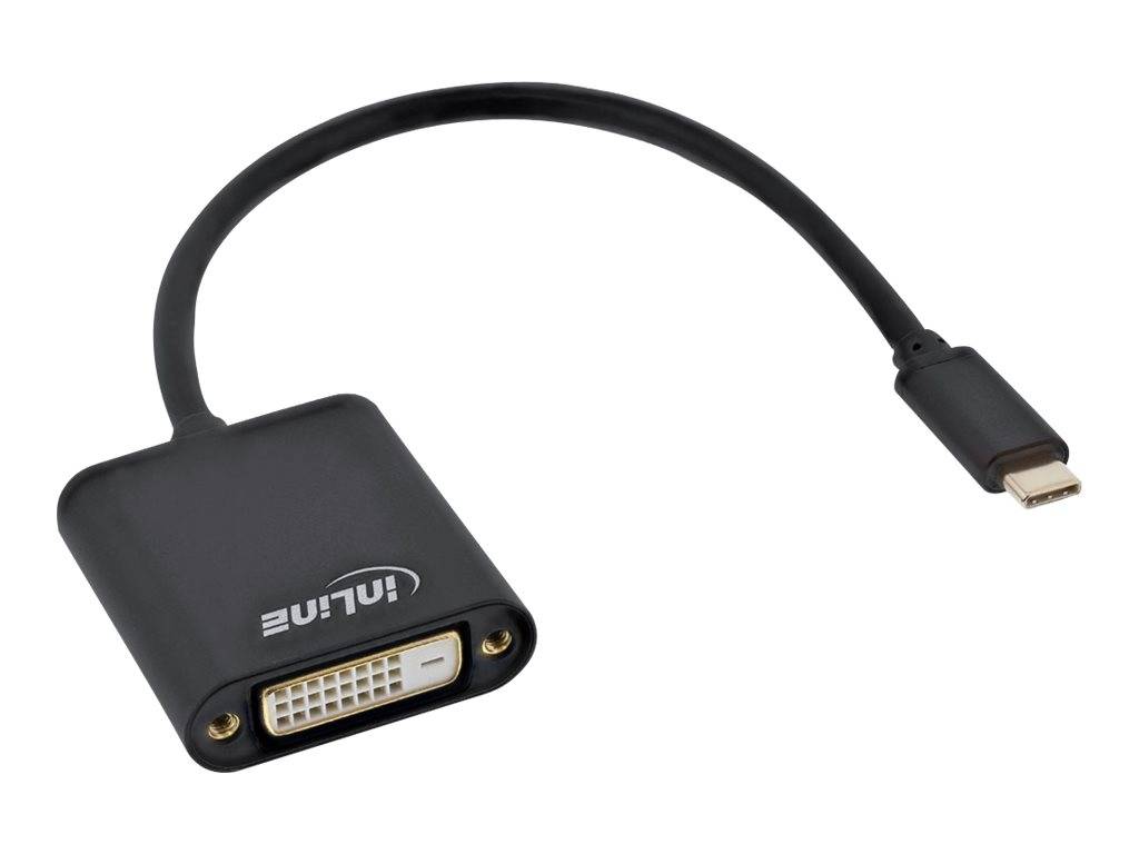INLINE - USB Display Konverter - USB-C Stecker zu DVI Buchse - schwarz