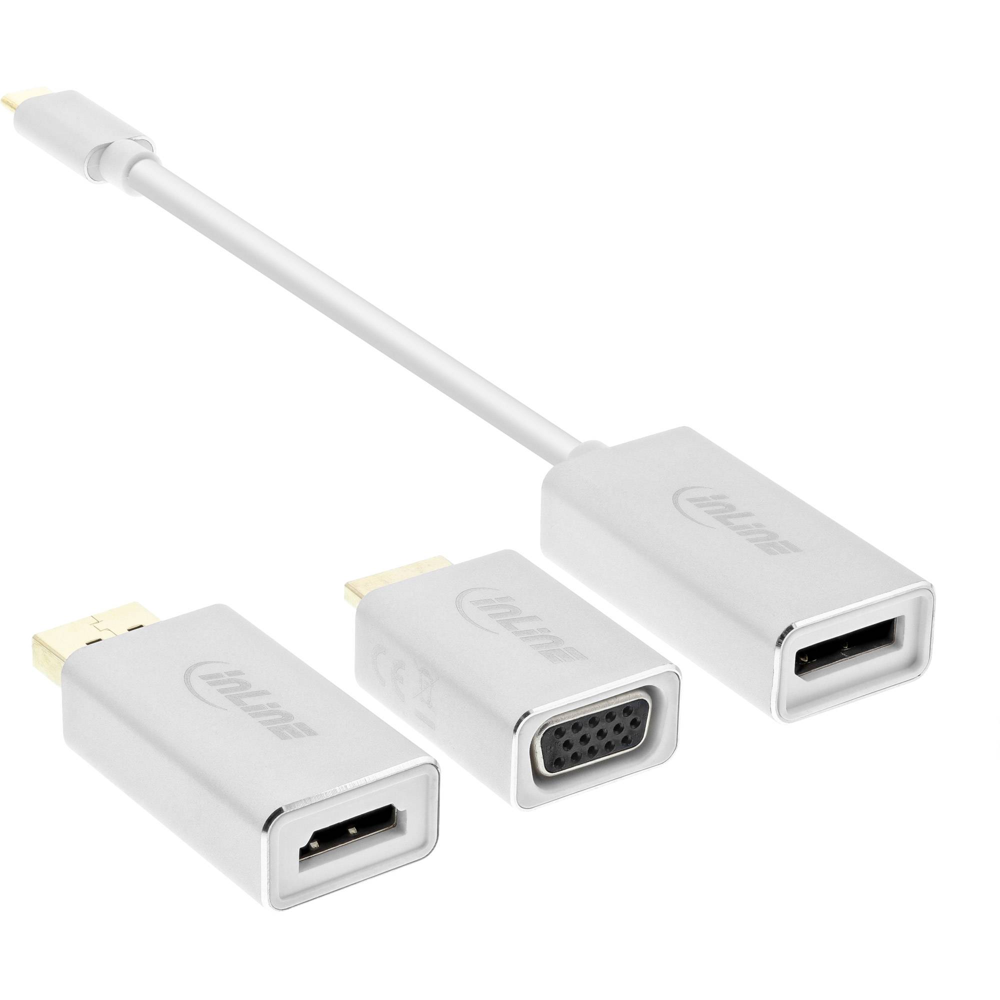 INLINE - USB Display Konverter Set 6-in-1 - 4K/60Hz silber
