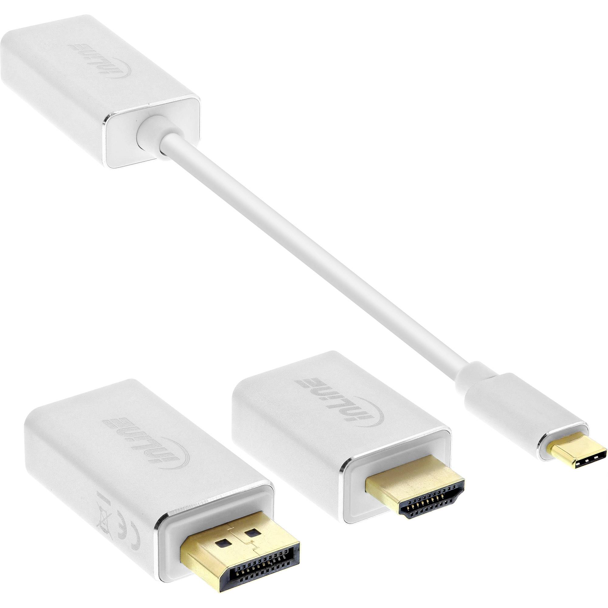 INLINE - USB Display Konverter Set 6-in-1 - 4K/60Hz silber