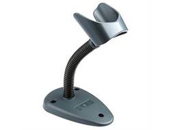 Flexibles graues Clip-Mikrofon-Stativ mit gewichteter Basis und verstellbarem Schwanenhals-Arm.