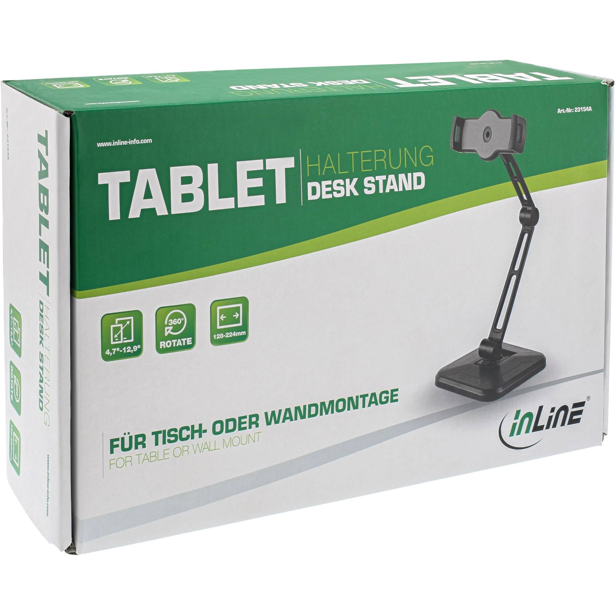 InLine - Befestigungskit (Schwenkdoppelarm) für Tablett (einstellbarer Arm)