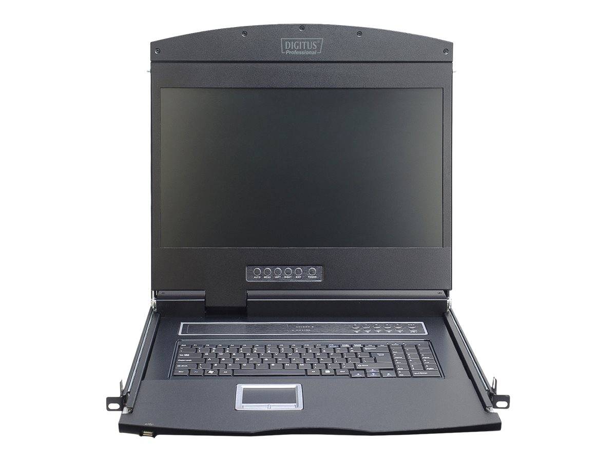 Modulare Konsole mit 19" TFT (48,3cm), 16-Port CAT 5 KVM & Touchpad, US Tastatur