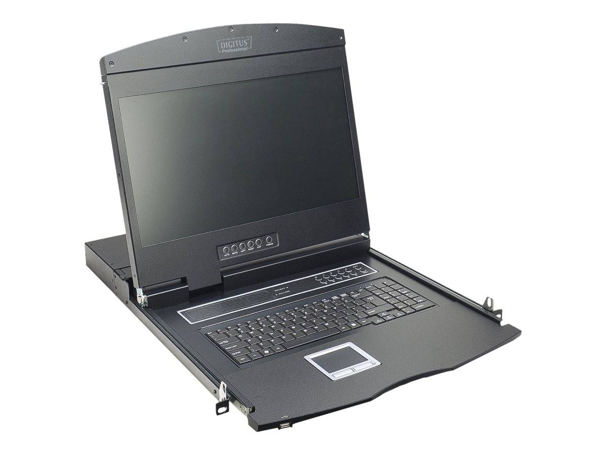 Modulare Konsole mit 19" TFT (48,3cm), 16-Port CAT 5 KVM & Touchpad, US Tastatur