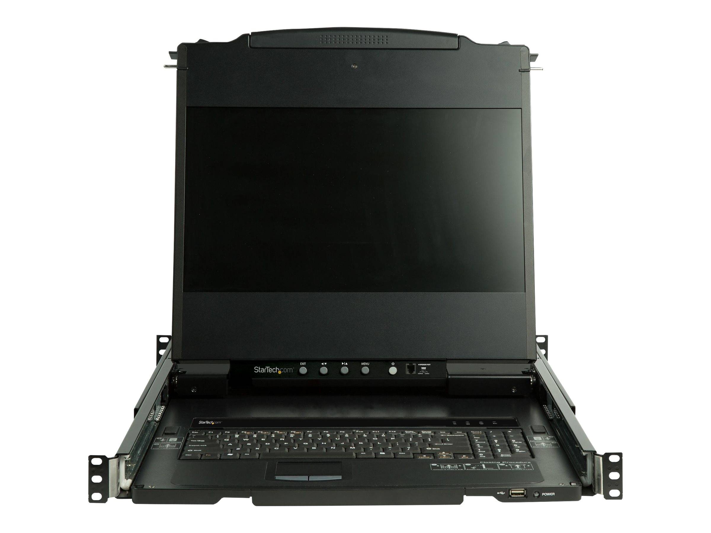 StarTech.com Rack KVM Konsole HD 1080p - US Tastatur(QWERTY), Ein Port DVI/VGA KVM mit 17"" LCD Monitor - 1HE LCD KVM Kon
