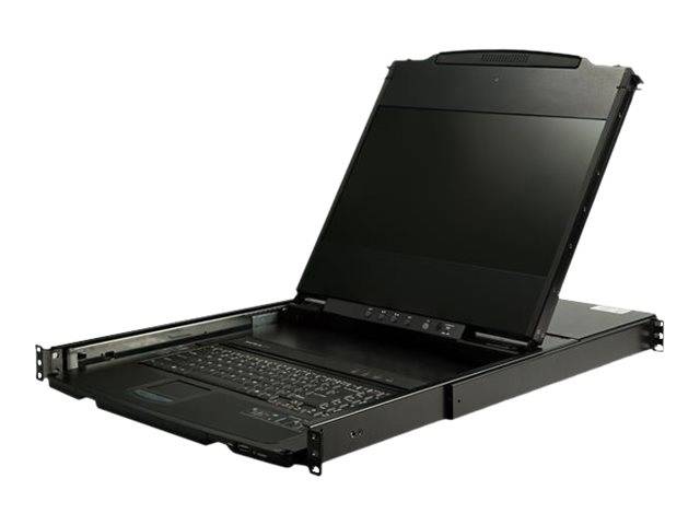 StarTech.com Rack KVM Konsole HD 1080p - US Tastatur(QWERTY), Ein Port DVI/VGA KVM mit 17"" LCD Monitor - 1HE LCD KVM Kon