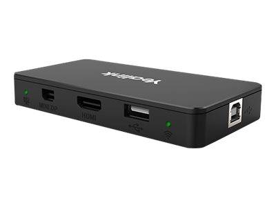 Schwarzes YoLink-Netzwerkgerät mit Ethernet-, HDMI-, USB- und Stromanschlüssen auf weißem Hintergrund.