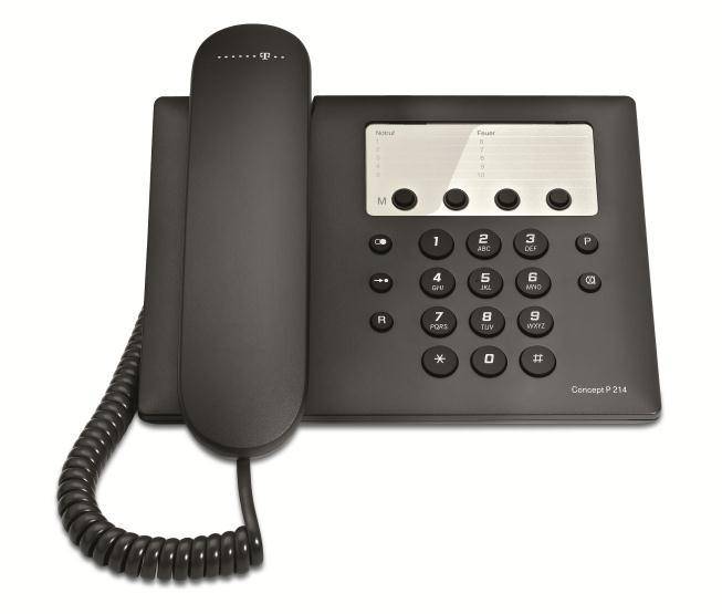 Telekom Concept P214 schwarz Komforttelefon