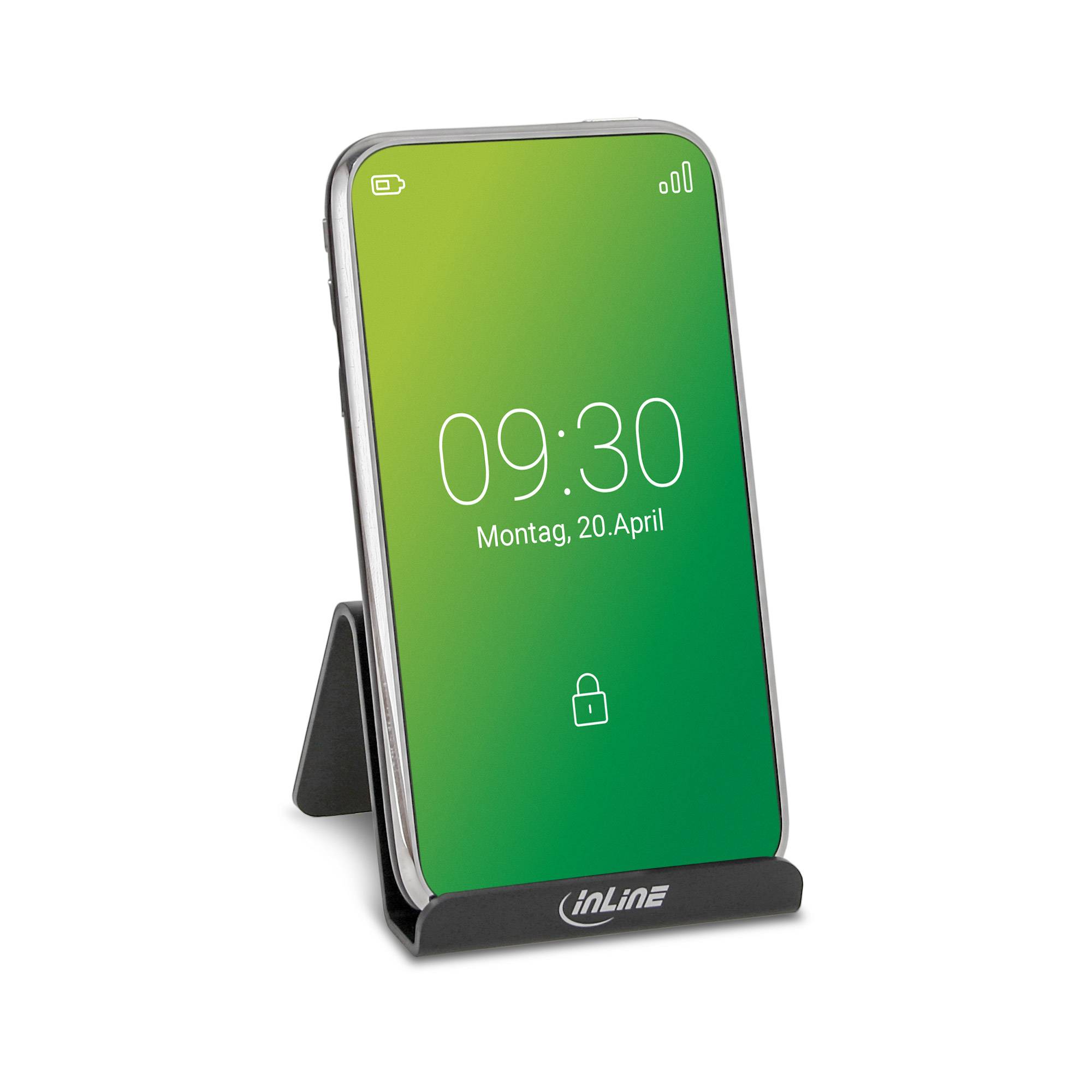 InLine - Aufstellung für Handy - Schwarz - Schreibtisch
