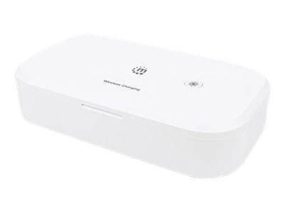 Manhattan UV Phone Sanitizer with Wireless Charger, 10 W Wireless Charging Pad, Integrated UV LEDs to eliminate germs, viruses and bacteria, Quick