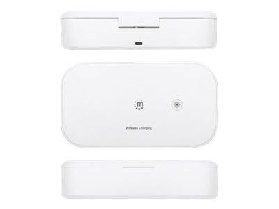 Manhattan UV Phone Sanitizer with Wireless Charger, 10 W Wireless Charging Pad, Integrated UV LEDs to eliminate germs, viruses and bacteria, Quick