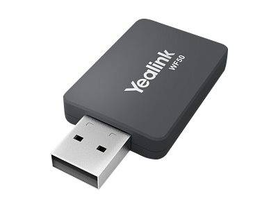 Yehlink WF50 USB Wi-Fi Adapter Dongle auf weißem Hintergrund.