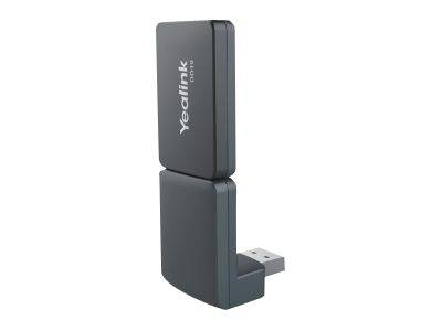 Ein Yealink USB Wi-Fi Adapter-Dongle, aufrecht auf weißem Hintergrund dargestellt.