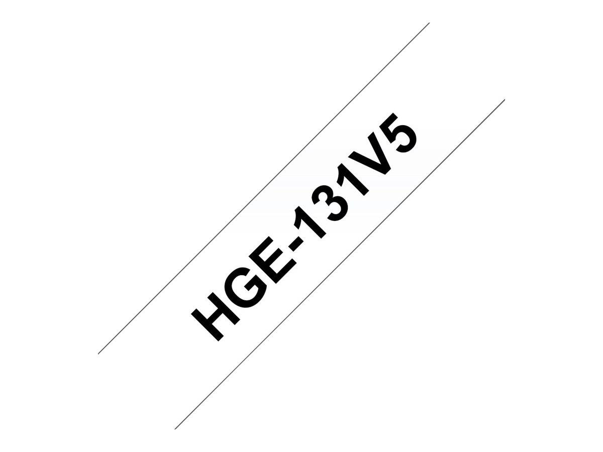 Brother HGE-131V5 - Schwarz auf durchsichtig - Rolle (1,2 cm x 8 m)