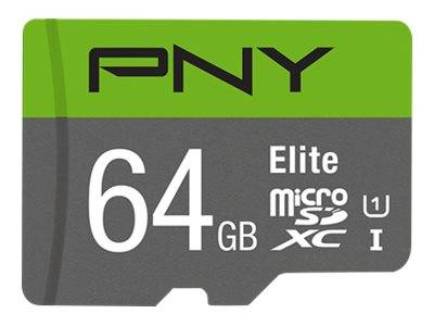 PNY 64GB microSDXC Speicherkarte, U1 Geschwindigkeitsklasse