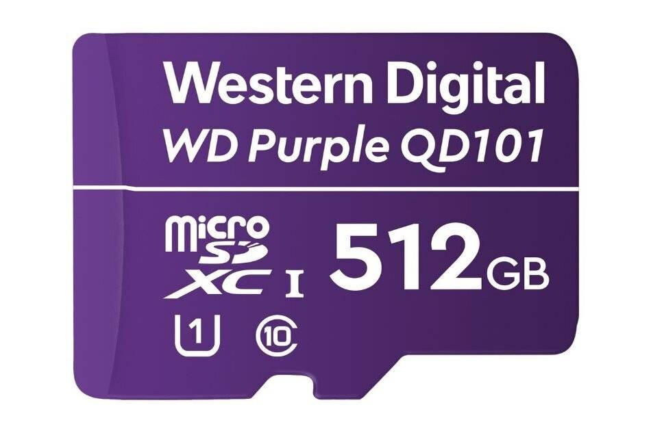 Western Digital WDD512G1P0C, MicroSDXC Speicherkarte, 512GB, Class 10, UHS-I U1, 256TBW, für Videoüberwachung