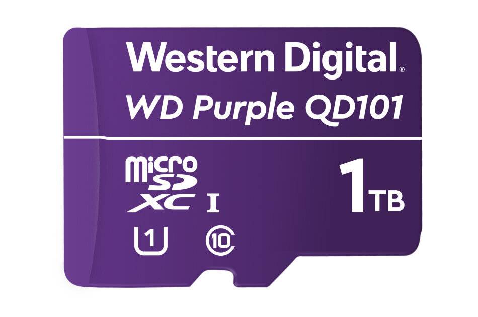 Western Digital WDD100T1P0C, MicroSDXC Speicherkarte, 1TB, Class 10, UHS-I U1, 512TBW, für Videoüberwachung
