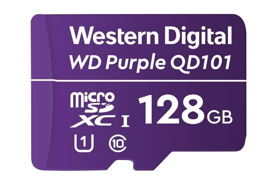 Western Digital WDD128G1P0C, MicroSDXC Speicherkarte, 128GB, Class 10, UHS-I U1, 64TBW, für Videoüberwachung