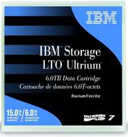 IBM Storage LTO Ultrium 6 Datenkassetten-Etikett, blau-schwarze Verpackung mit IBM-Logo und Ultrium 7-Branding.