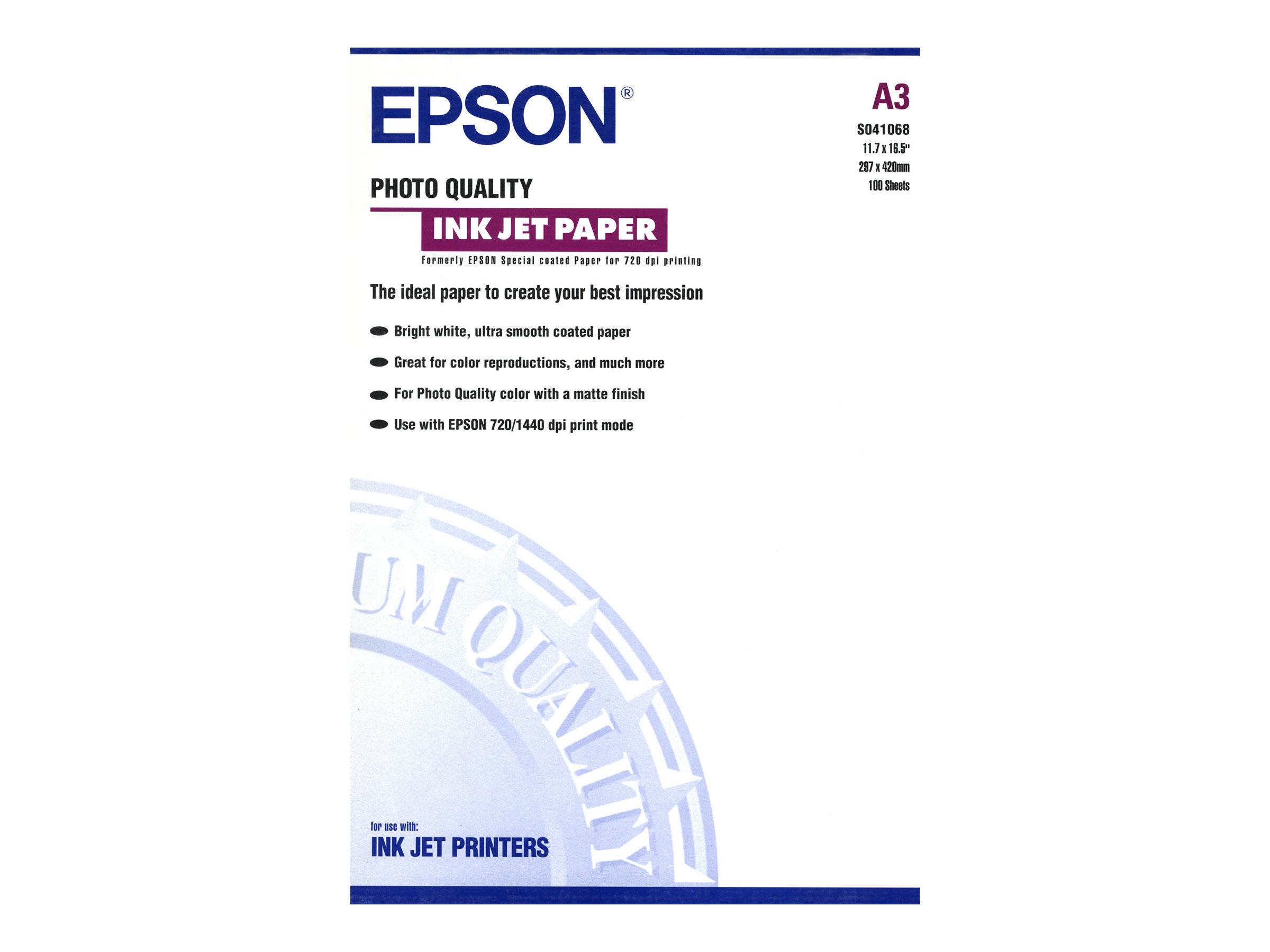 Epson Photo Quality Ink Jet Paper - Matt - beschichtet - A3 (297 x 420 mm)