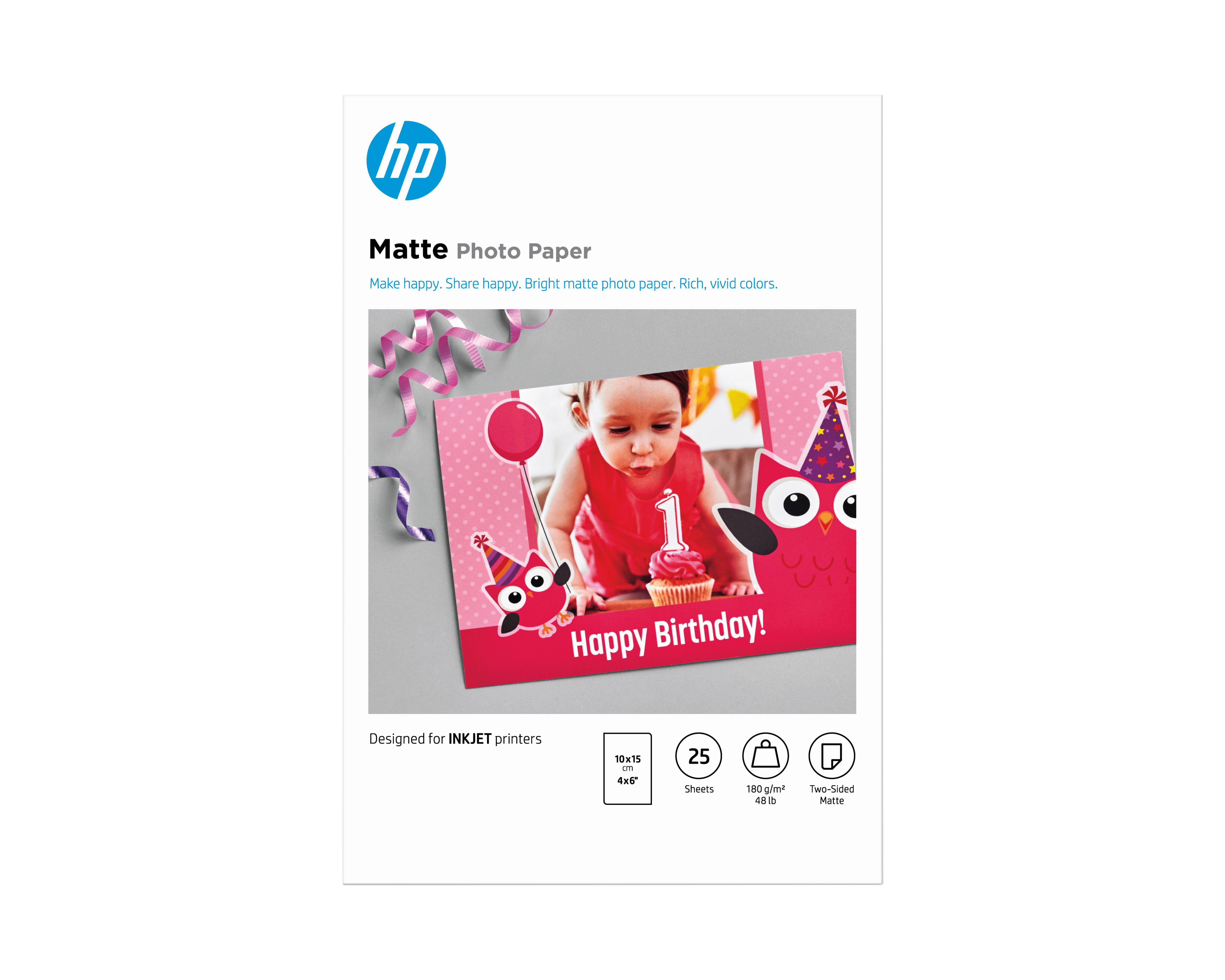 HP Matt - 8,8 mil - 100 x 150 mm - 180 g/m²