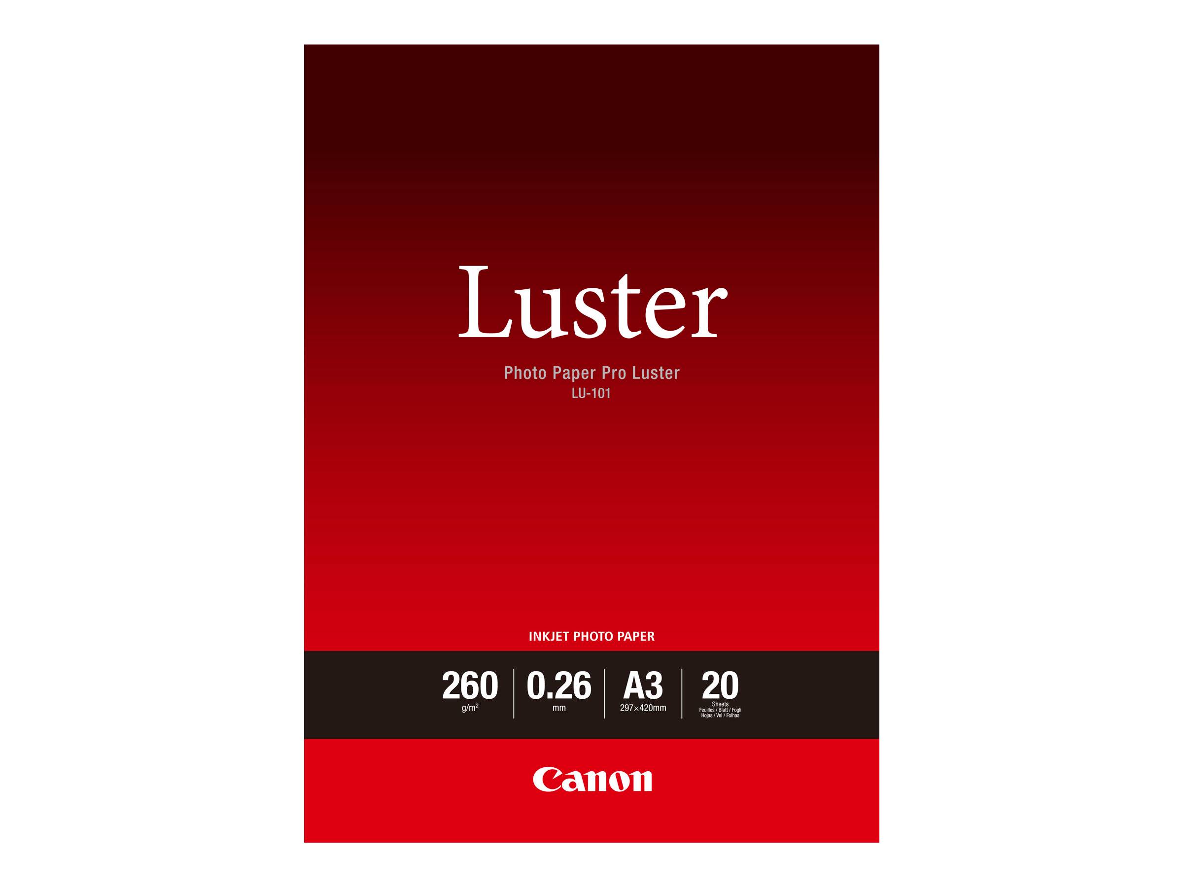 Canon Photo Paper Pro Luster LU-101 - Glanz - 260 Mikron - A3 (297 x 420 mm)